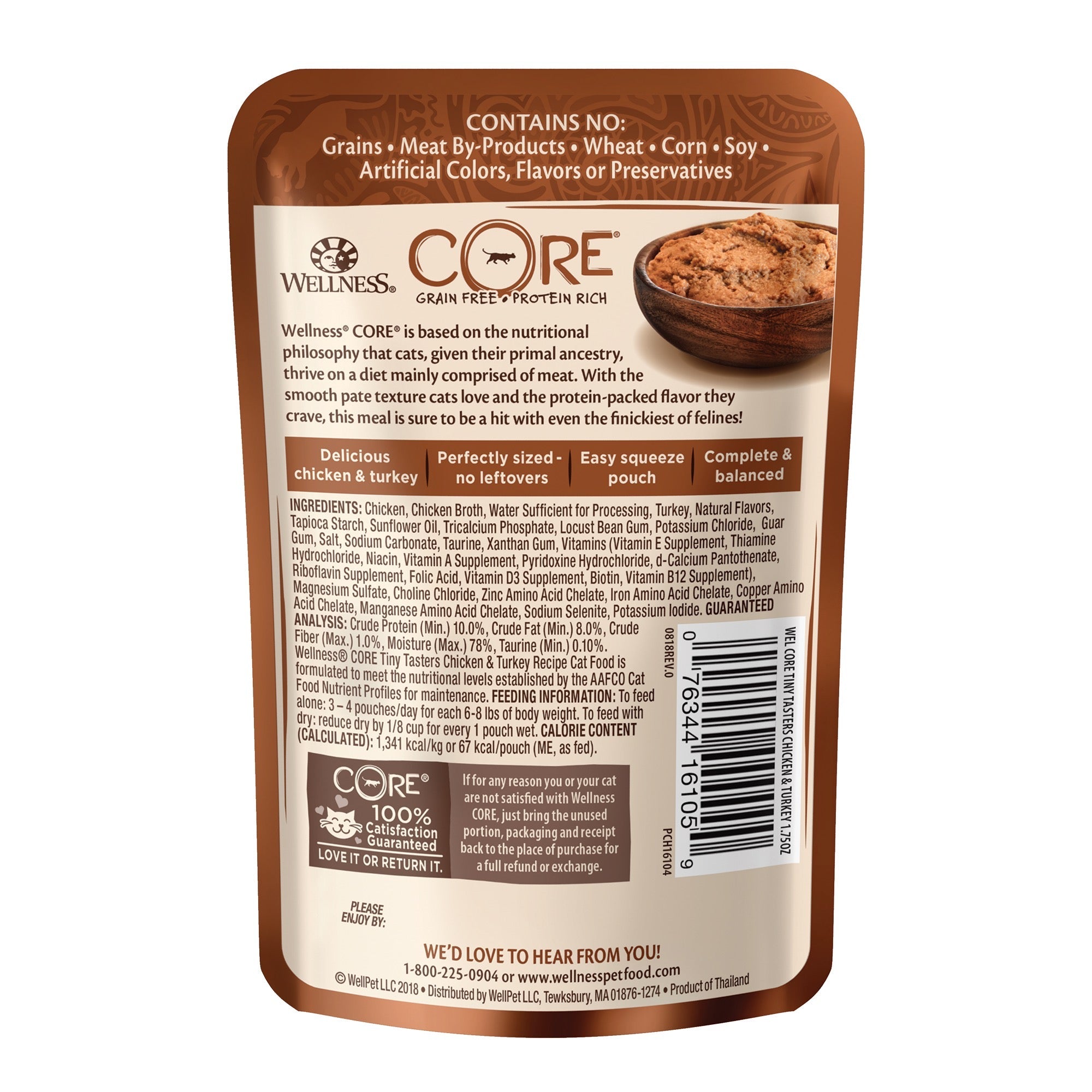 Wellness CORE® Tiny Tasters™ Pate Wet Cat Food | Chicken & Turkey (1.75 oz) - CreatureLand