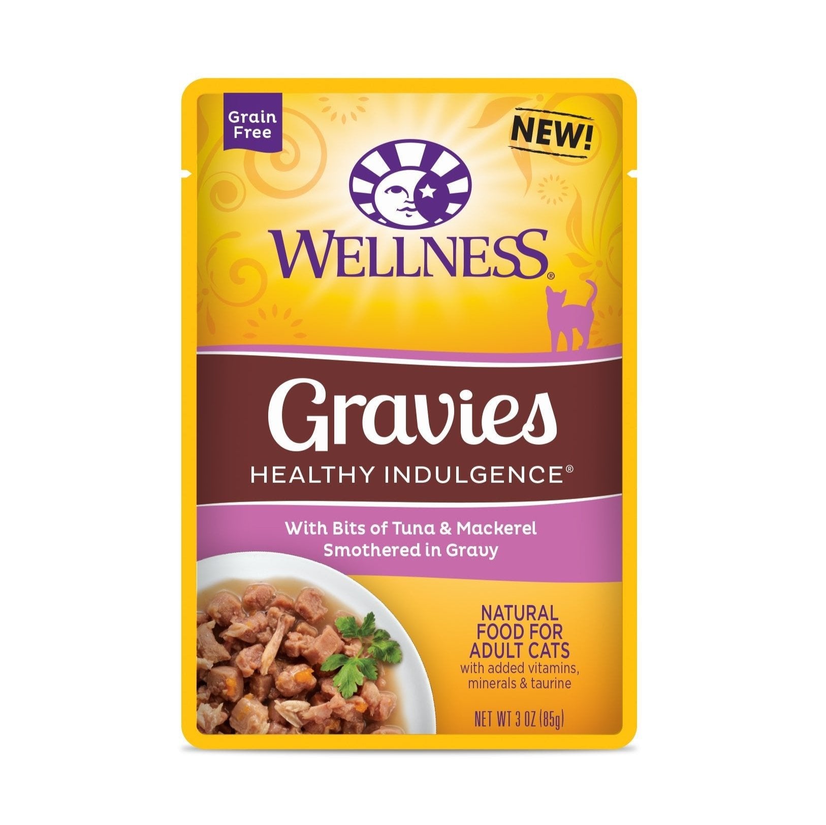 Wellness Healthy Indulgence® Gravies Wet Cat Food | Tuna & Mackerel (3 oz) - CreatureLand