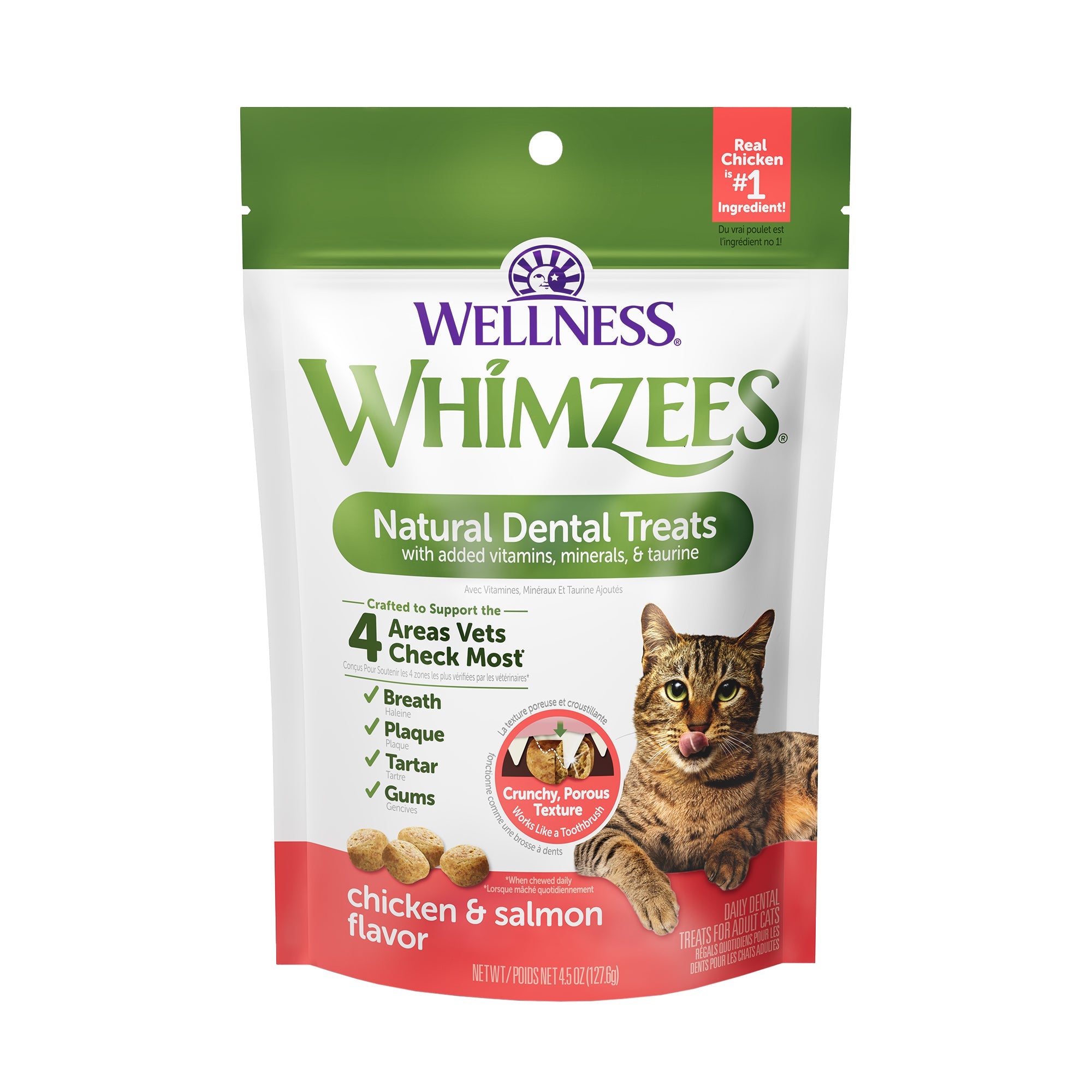 Whimzees Cat Dental Treats | Chicken & Salmon Flavor (2 Sizes) - CreatureLand