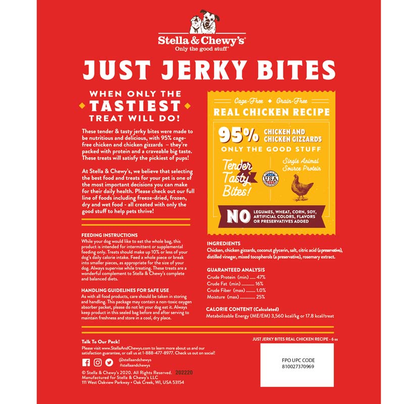 Just Jerky Bites | Real Chicken Recipe Dog Treats (6oz)