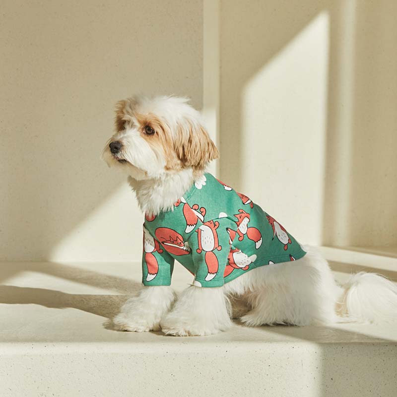 andblank Captain Fox Short Sleeve Shirt - Emerald Green - CreatureLand