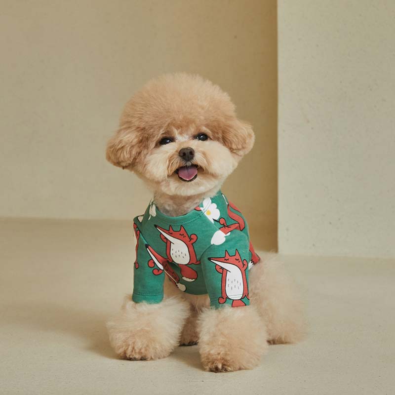 andblank Captain Fox Short Sleeve Shirt - Emerald Green - CreatureLand