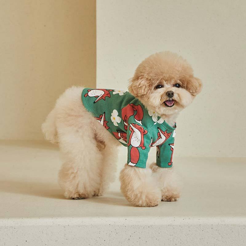 andblank Captain Fox Short Sleeve Shirt - Emerald Green - CreatureLand