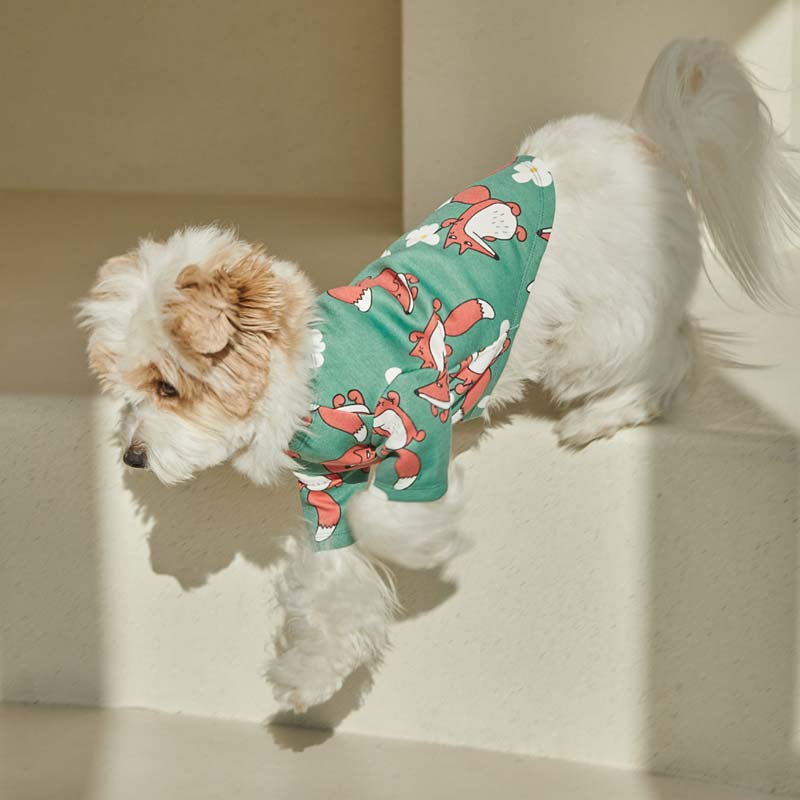 andblank Captain Fox Short Sleeve Shirt - Emerald Green - CreatureLand