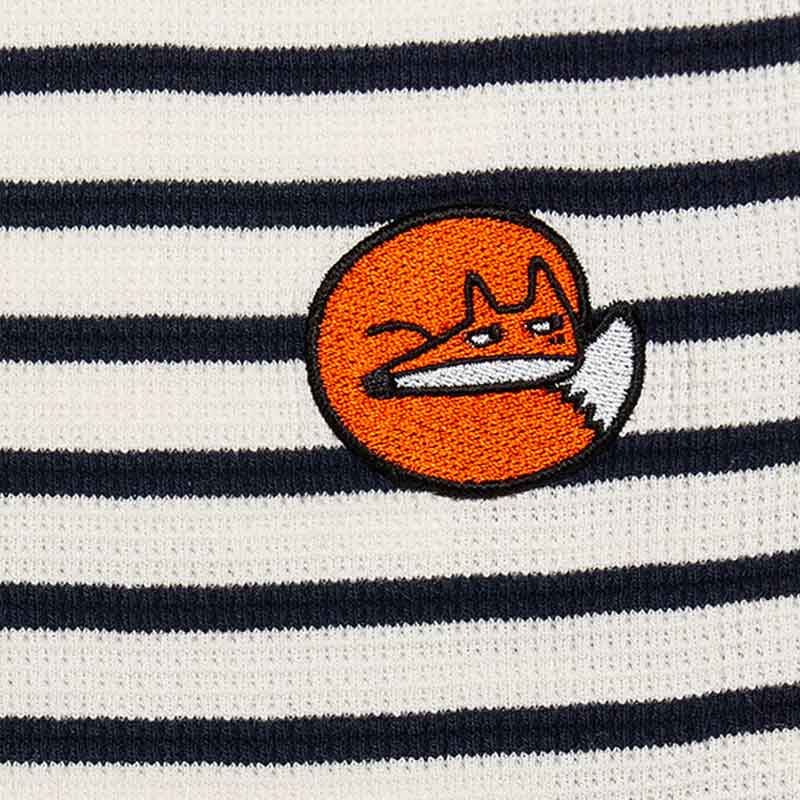 andblank Captain Fox Stripe Sleeve Shirt - Black/White - CreatureLand