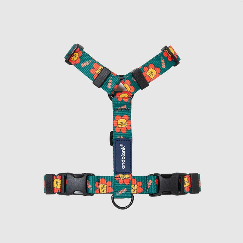 andblank Flower Lion Pet Harness - Green - CreatureLand