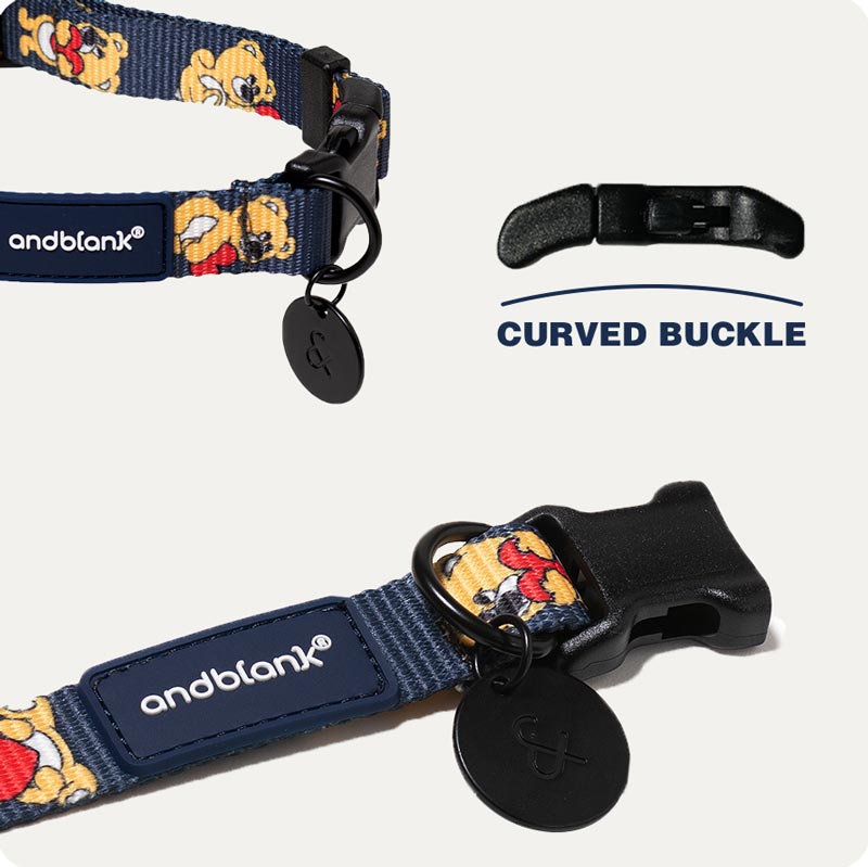 andblank Joy Bear Pet Collar - Midnight Blue - CreatureLand