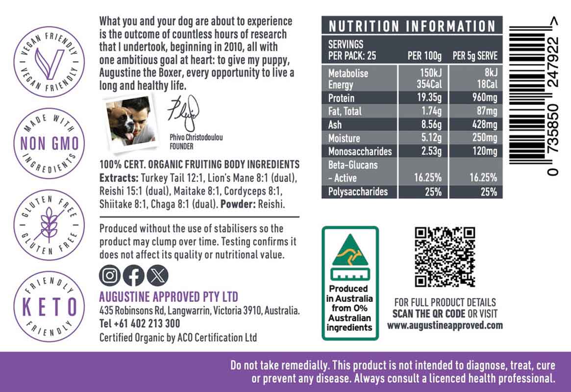 Augustine Approved Little Universe (Organic Mushroom) For Dogs & Cats - CreatureLand