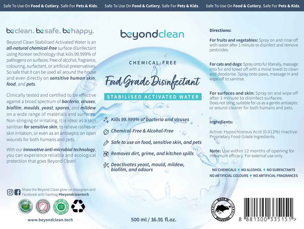 Beyond Clean All-Purpose Chemical-Free Food Grade Disinfectant (3 Sizes) - CreatureLand