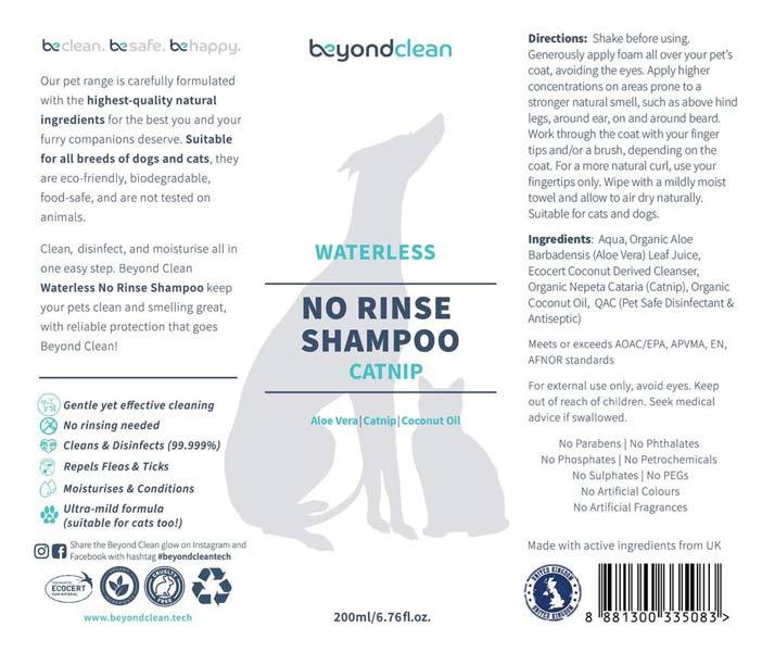 Beyond Clean Waterless No-Rinse Shampoo - Catnip (Spray/Foam) - CreatureLand