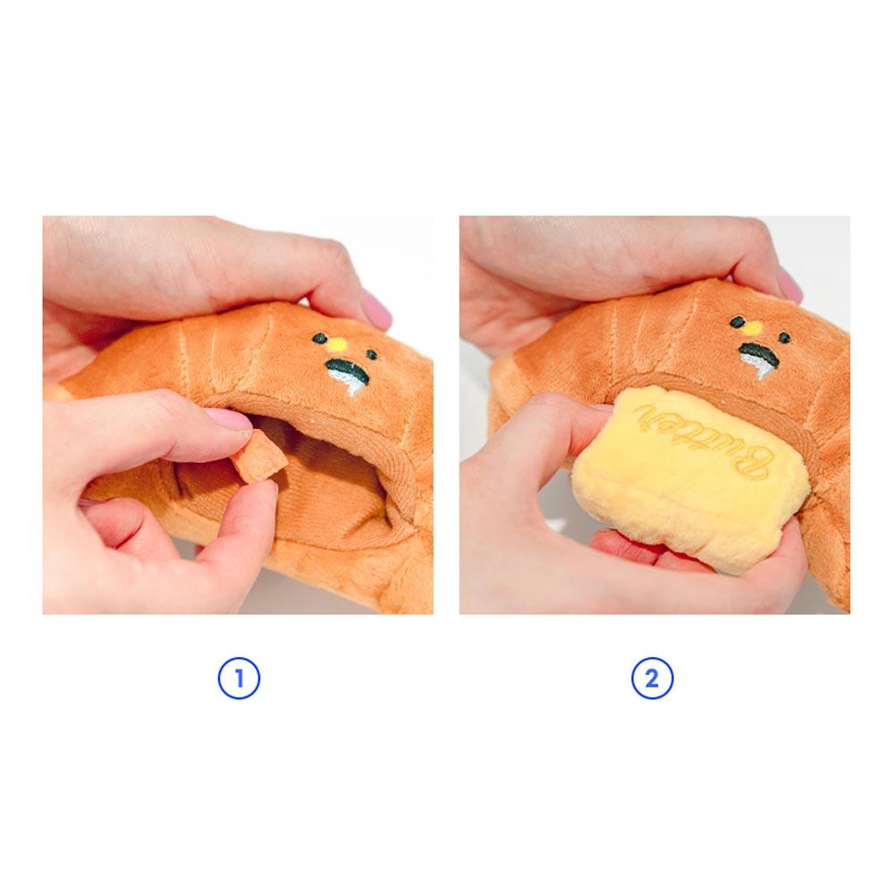 Bite Me Butter Croissant Nose Work Dog Toy - CreatureLand