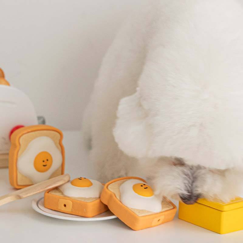 Bite Me Egg Toast Latex Dog Toy - CreatureLand