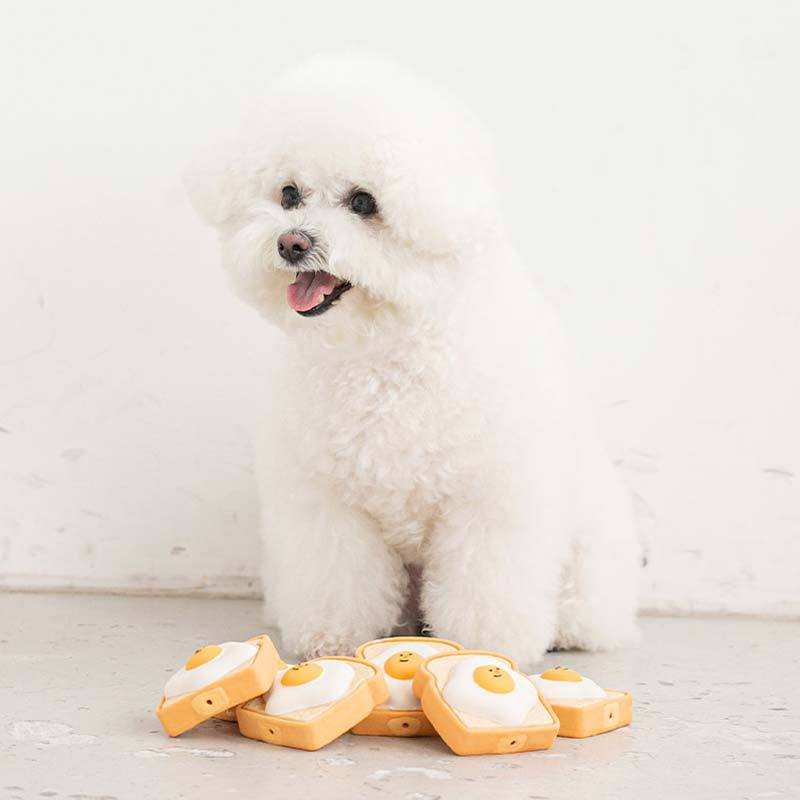 Bite Me Egg Toast Latex Dog Toy - CreatureLand