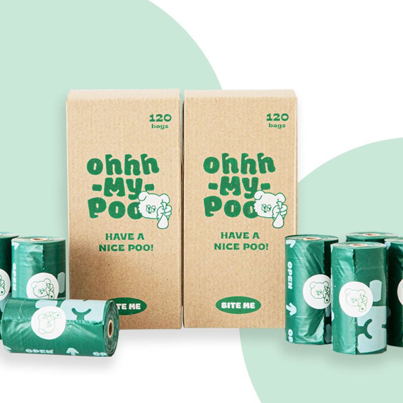 Bite Me Ohhh My Poo - Oxo-Bio Degradable Poop Bag | 8 Rolls, 120 Bags - CreatureLand