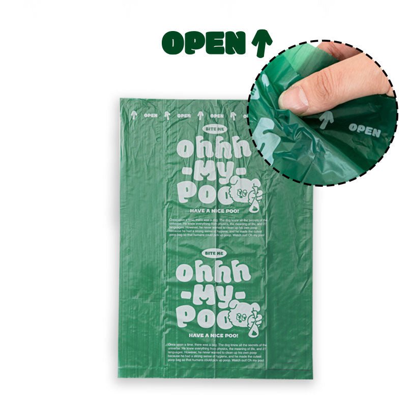 Bite Me Ohhh My Poo - Oxo-Bio Degradable Poop Bag | 8 Rolls, 120 Bags - CreatureLand