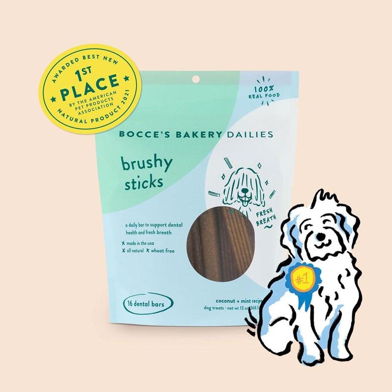 Bocce's Bakery Brushy Sticks Dental Bars - 16 Sticks - CreatureLand