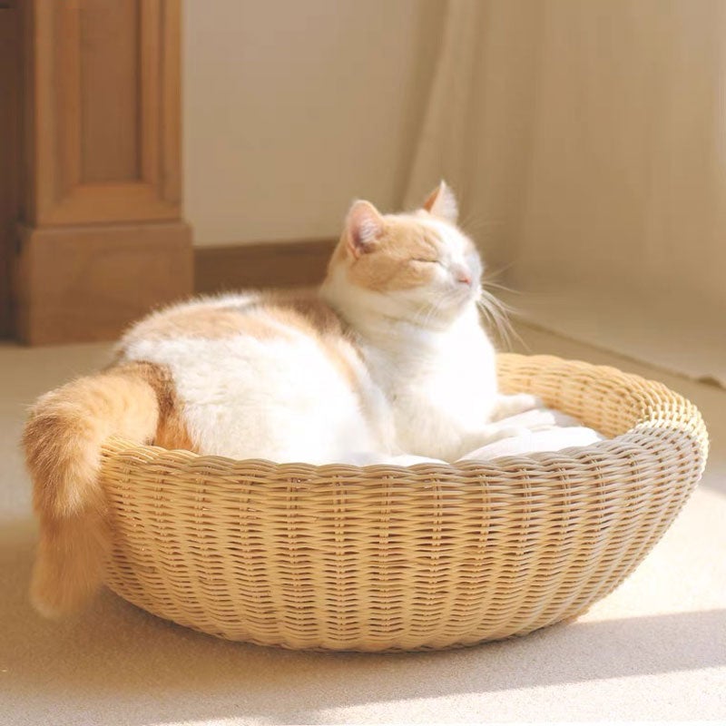 CatsCity Rattan Circle Pet Bed - CreatureLand