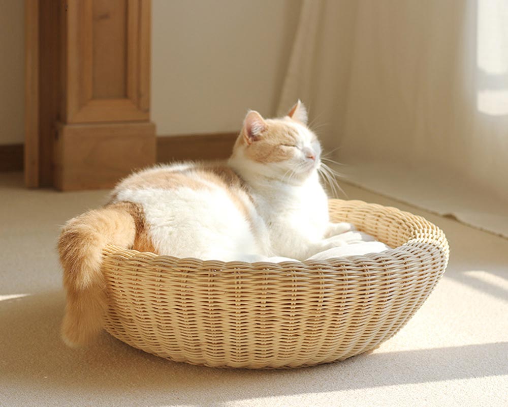 CatsCity Rattan Circle Pet Bed - CreatureLand