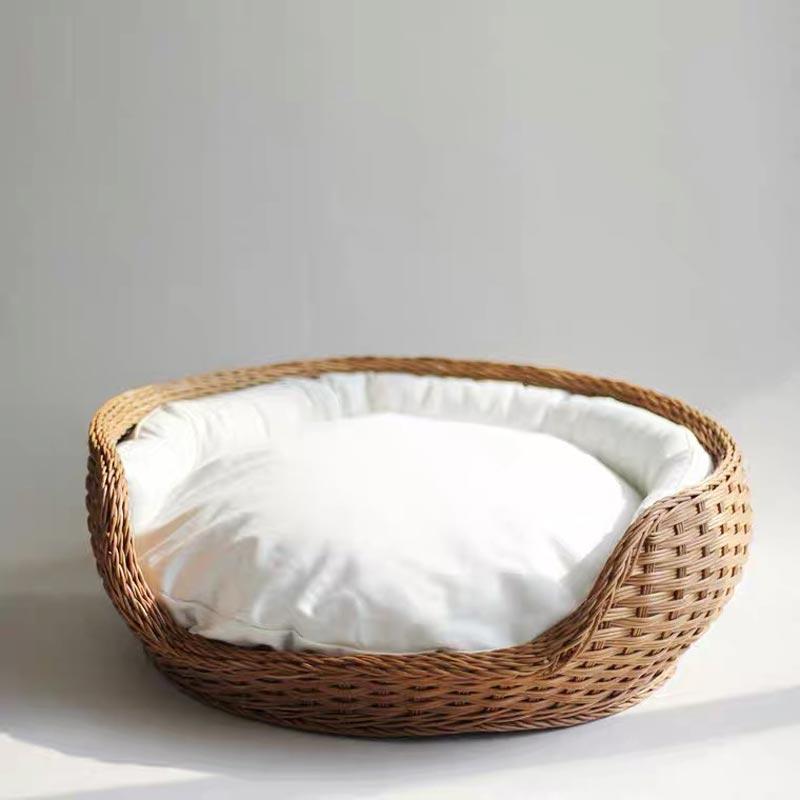 CatsCity Rattan Nest Pet Bed - CreatureLand