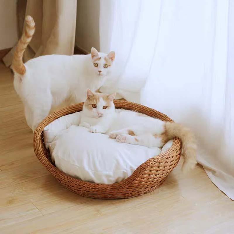 CatsCity Rattan Nest Pet Bed - CreatureLand