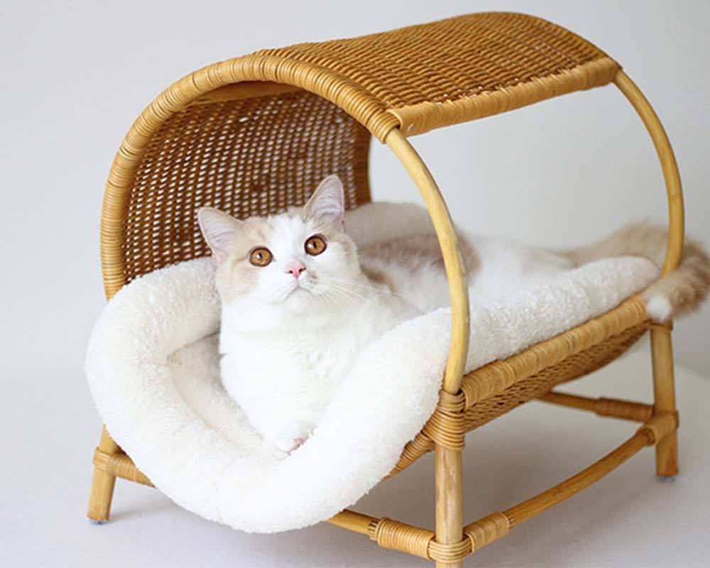 CatsCity Rattan Pavilion Pet Bed - CreatureLand