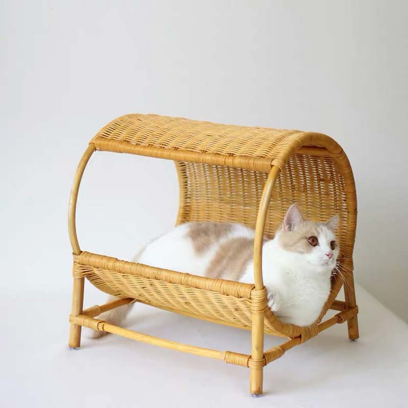 CatsCity Rattan Pavilion Pet Bed - CreatureLand