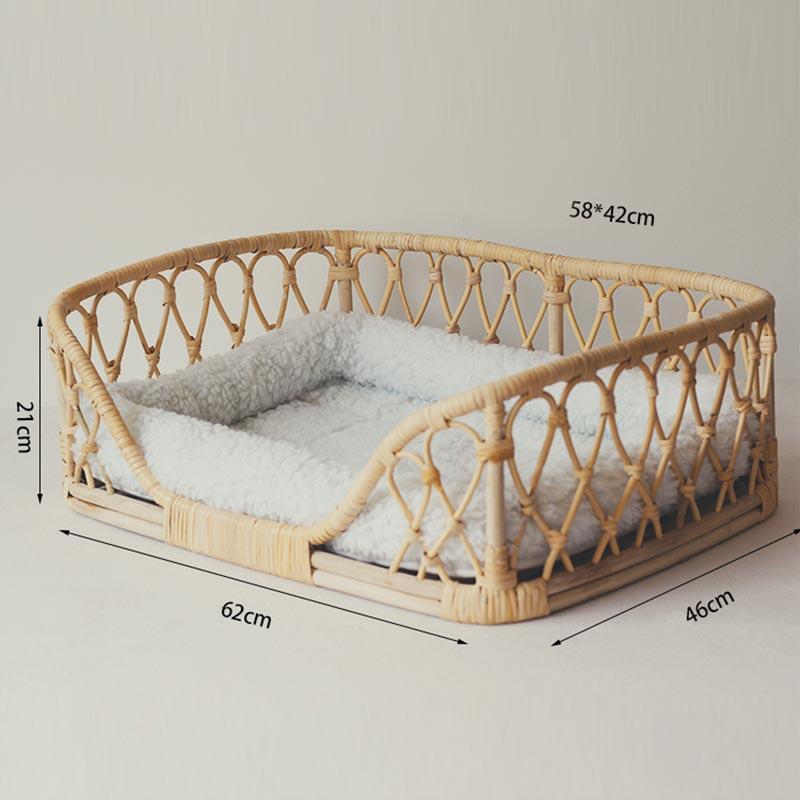 CatsCity Rattan Weave Pet Bed - CreatureLand