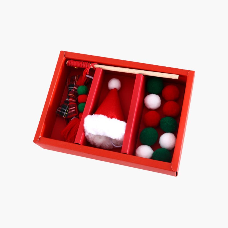 CreatureLand Christmas Checkered Accessories & Toys Cat Box Set (2 Colours) - CreatureLand