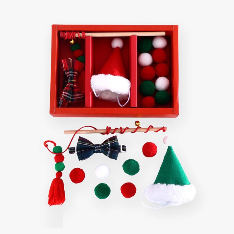 CreatureLand Christmas Checkered Accessories & Toys Cat Box Set (2 Colours) - CreatureLand
