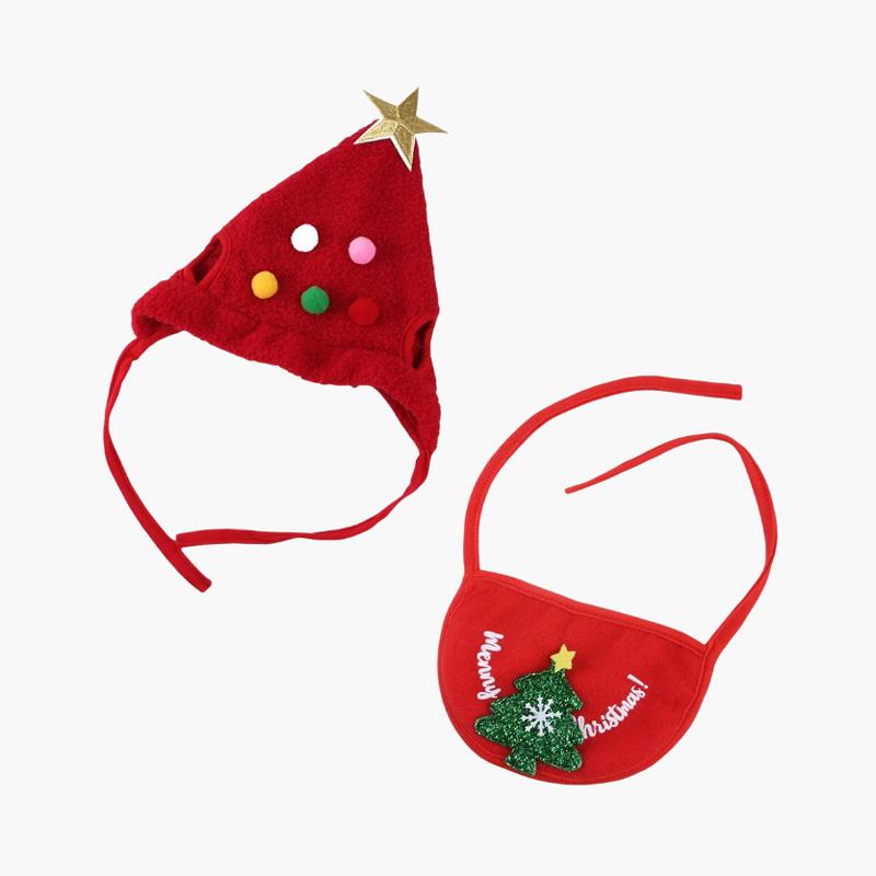 CreatureLand Christmas Tree Hat & Bib Set - CreatureLand