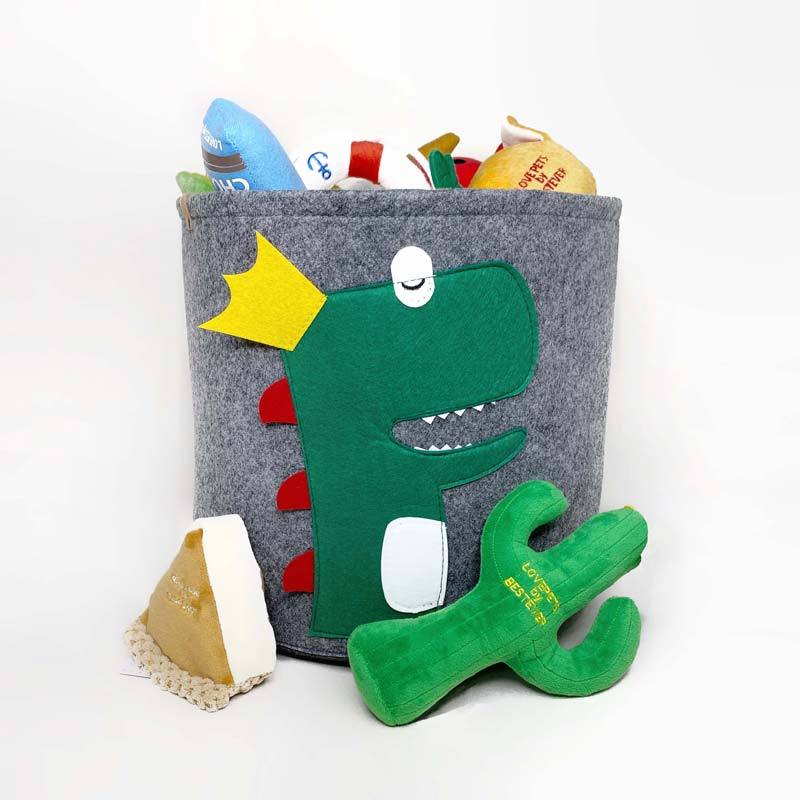 CreatureLand Felt Toy Storage Basket - Dino - CreatureLand