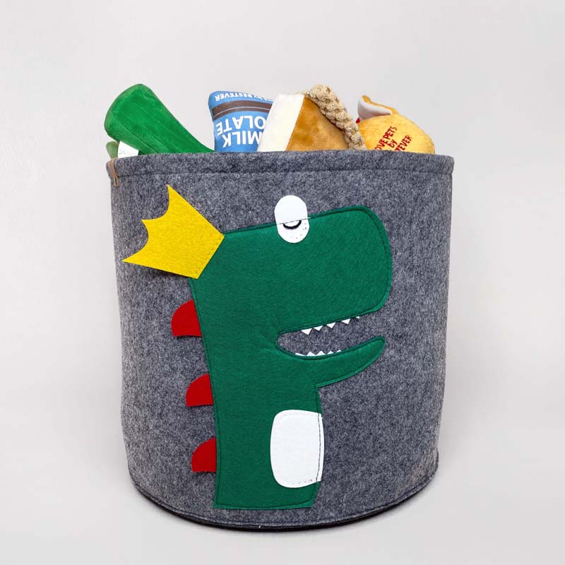 CreatureLand Felt Toy Storage Basket - Dino - CreatureLand