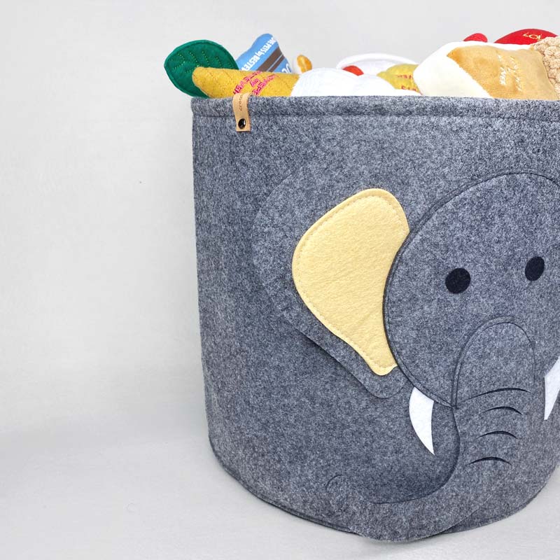 CreatureLand Felt Toy Storage Basket - Elephant - CreatureLand