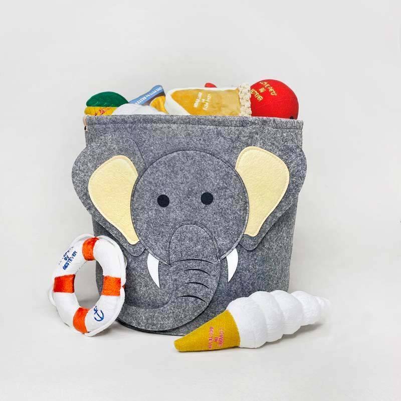 CreatureLand Felt Toy Storage Basket - Elephant - CreatureLand