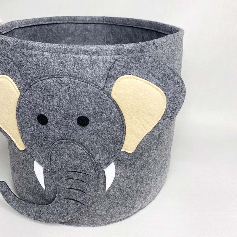 CreatureLand Felt Toy Storage Basket - Elephant - CreatureLand