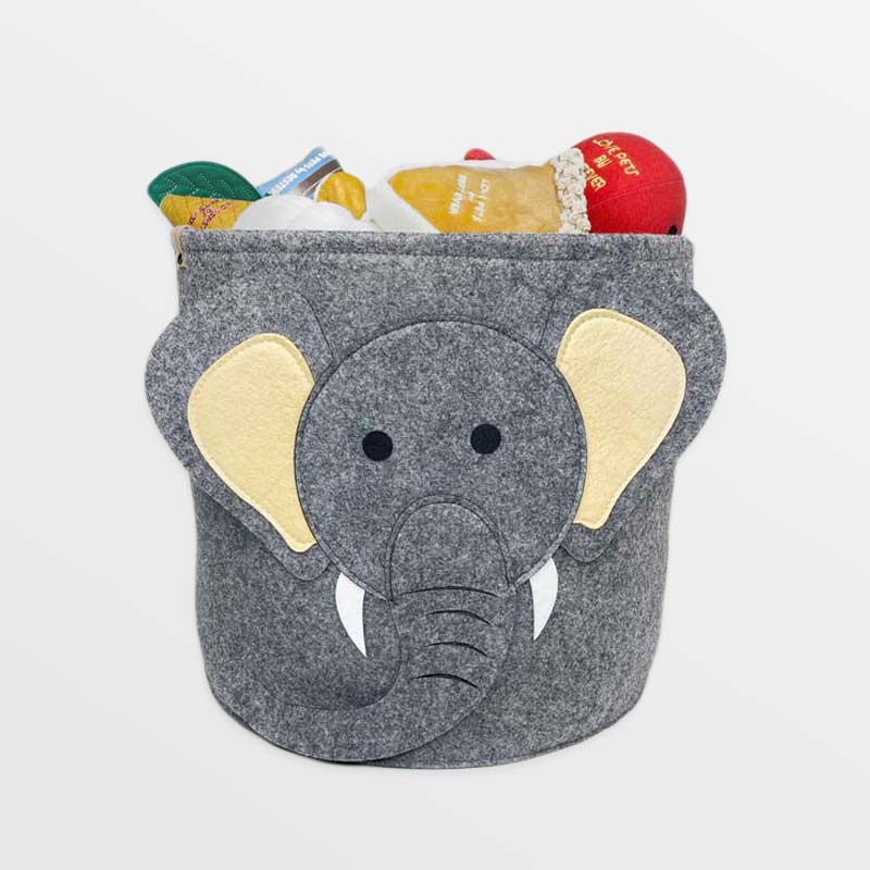 CreatureLand Felt Toy Storage Basket - Elephant - CreatureLand