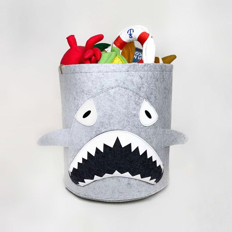 CreatureLand Felt Toy Storage Basket - Shark - CreatureLand