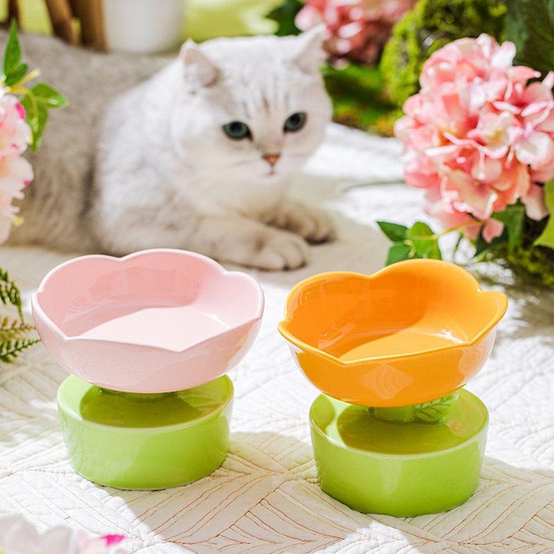 CreatureLand Flower Blossom Ceramic Pet Bowl - CreatureLand