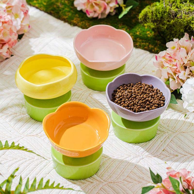 CreatureLand Flower Blossom Ceramic Pet Bowl - CreatureLand