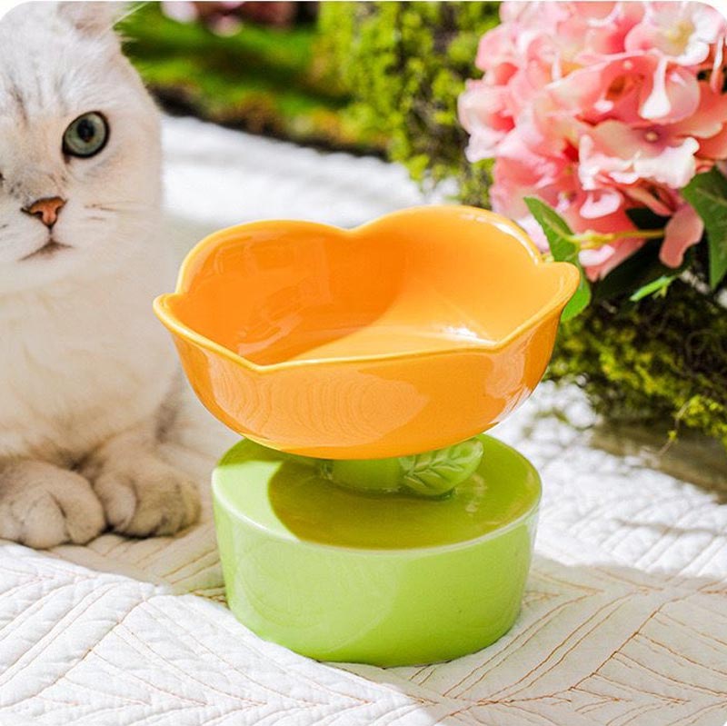 CreatureLand Flower Blossom Ceramic Pet Bowl - CreatureLand