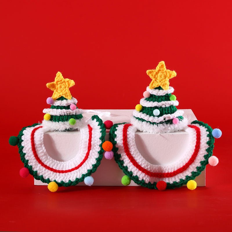 CreatureLand Knitted Christmas Hat & Bib Set - CreatureLand