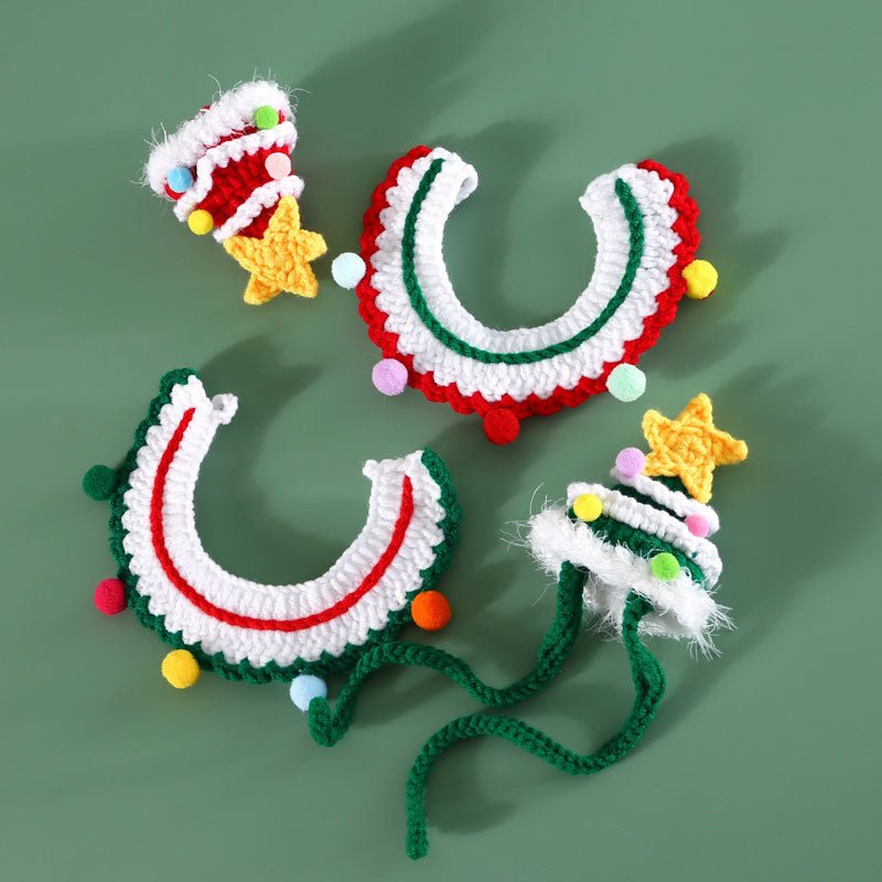 CreatureLand Knitted Christmas Hat & Bib Set - CreatureLand