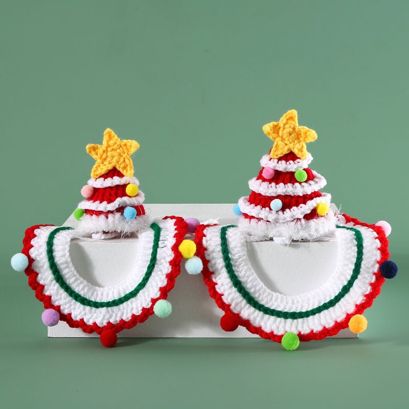 CreatureLand Knitted Christmas Hat & Bib Set - CreatureLand