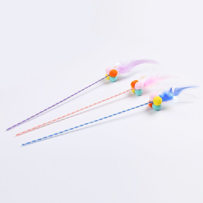CreatureLand Pom Pom Feather Cat Teaser (3 Colours) - CreatureLand