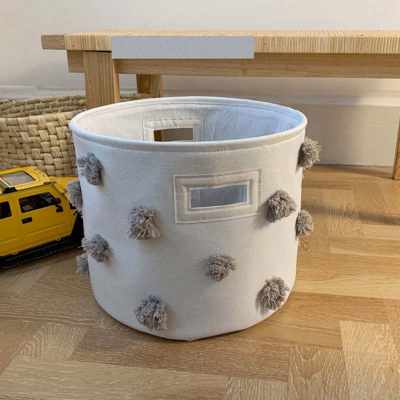 CreatureLand Pom Pom Toy Storage Basket - Grey - CreatureLand