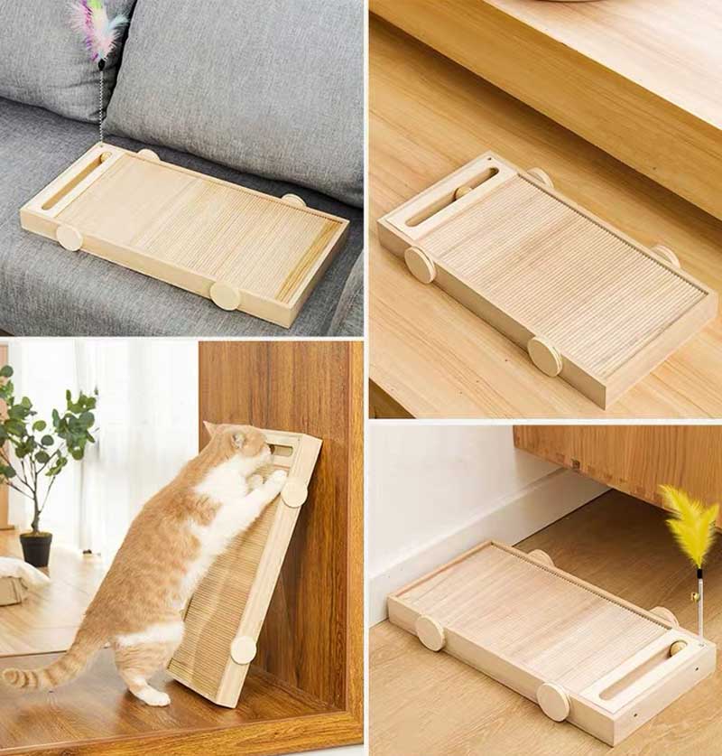 CreatureLand Wooden Cart Cat Scratcher - CreatureLand