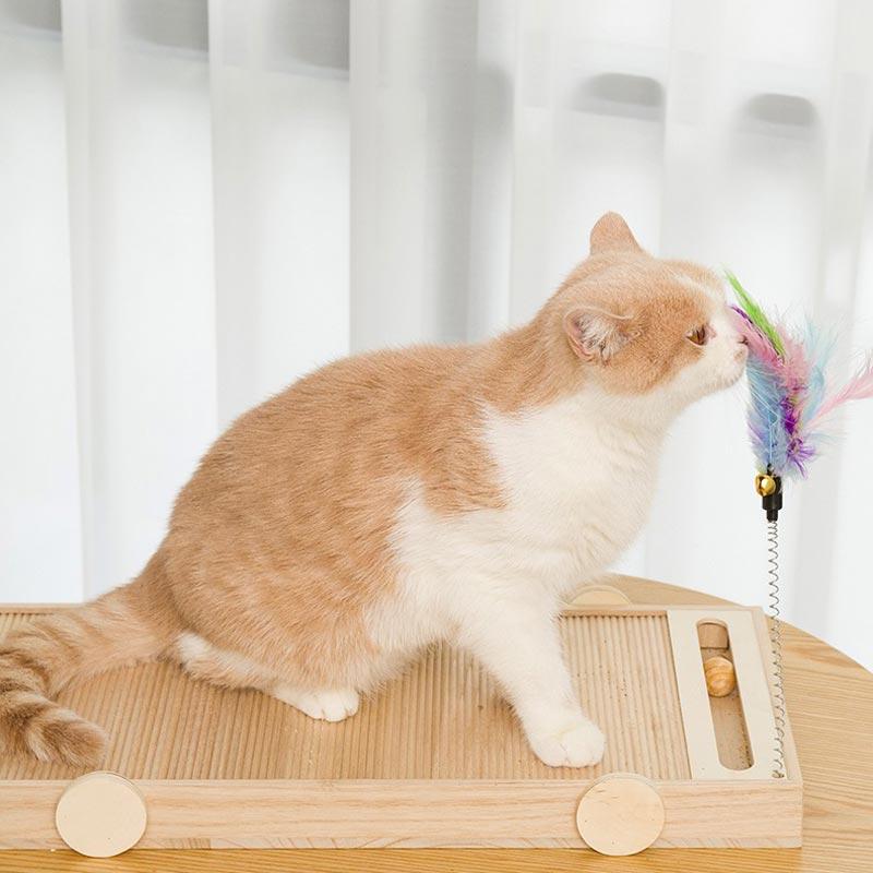 CreatureLand Wooden Cart Cat Scratcher - CreatureLand