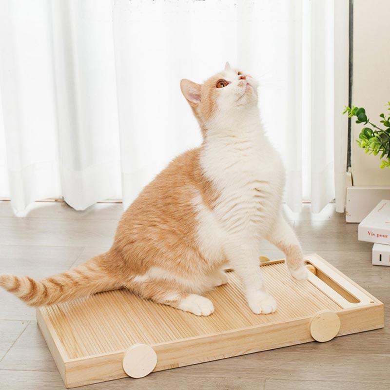 CreatureLand Wooden Cart Cat Scratcher - CreatureLand