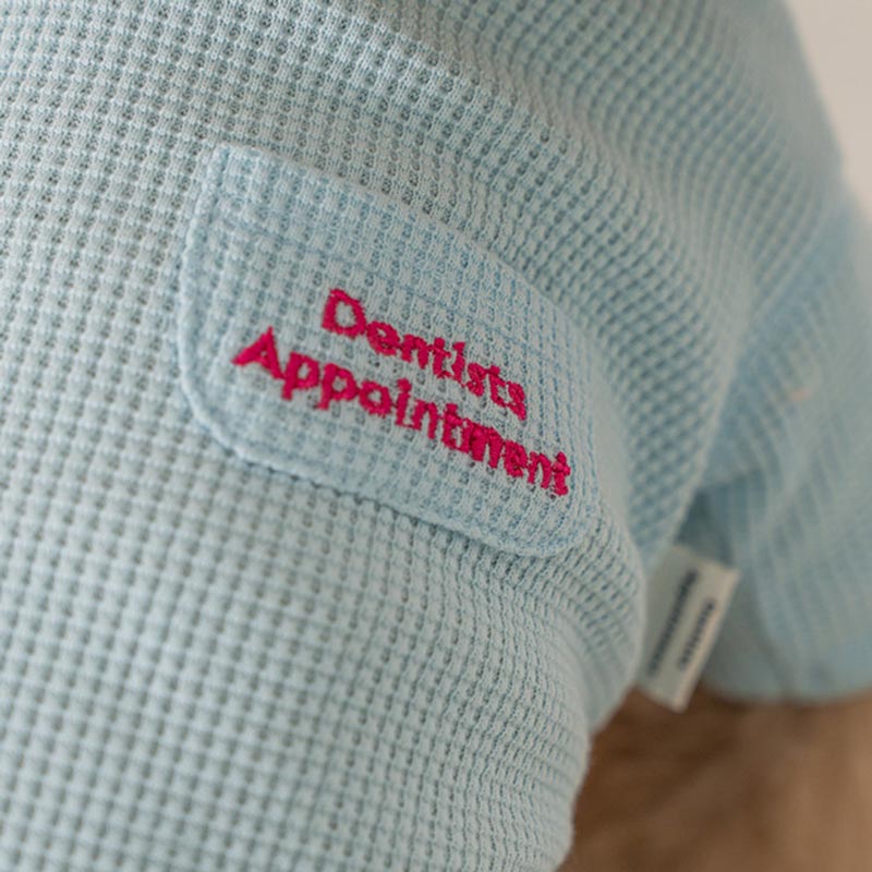 Dentist Appointment Waffle Crop T-shirt - Blue - CreatureLand
