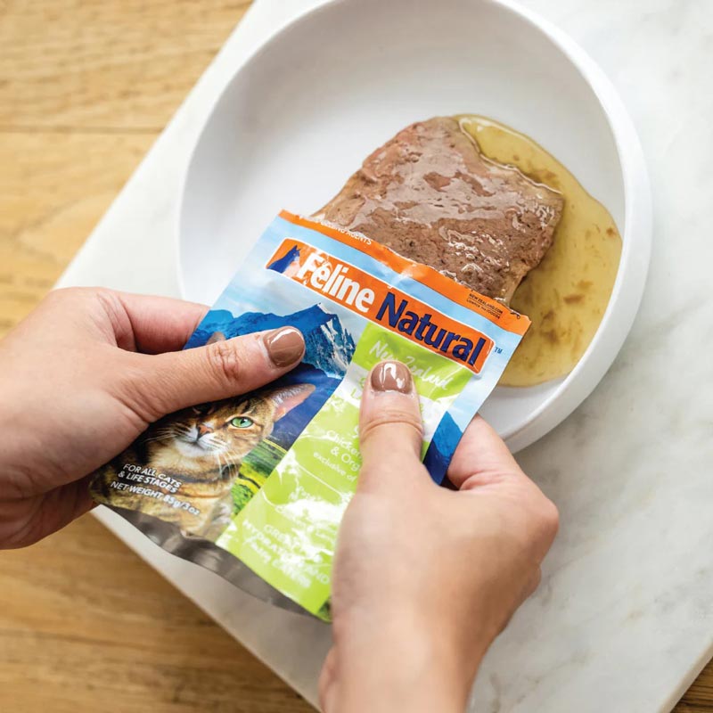 Feline Natural Chicken & Lamb Pate Pouch Cat Food (3oz) - CreatureLand